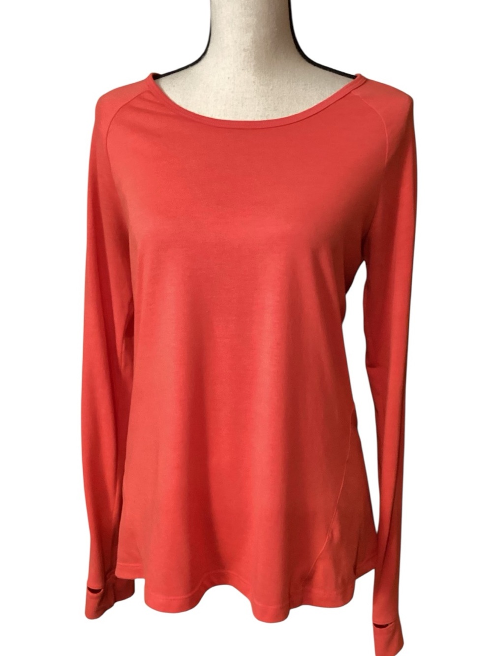 Stio Long Sleeve Performance Tee Medium Coral Orange Outdoor Activewear - Picture 9 of 9